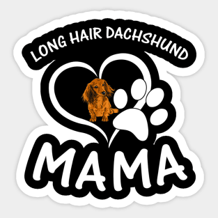 Long Hair Dachshund Mama Sticker